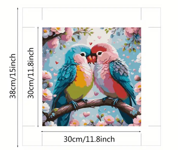 Malen nach Zahlen Vögel & Blumen Motiv